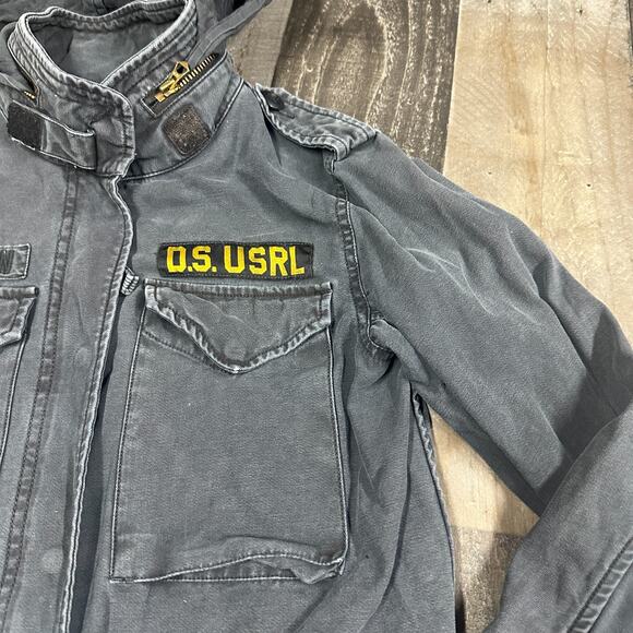 Ralph Lauren Denim & Supply Jacket Military M-65 USA Flag Graphite RARE XS - Picture 12 of 13